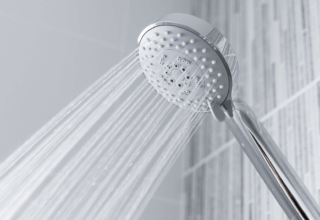 showerhead with water coming out