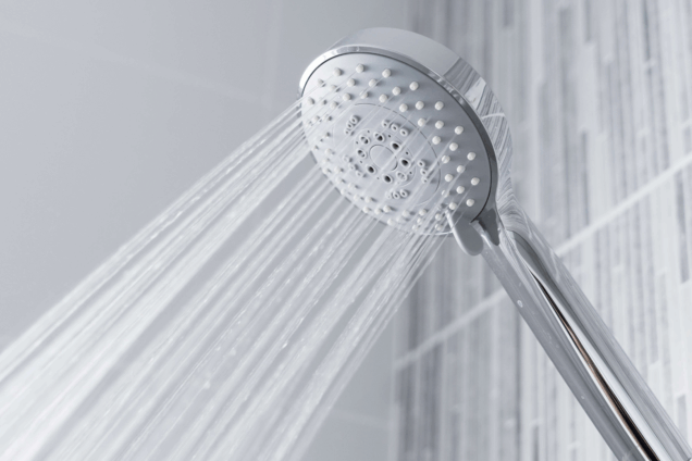showerhead with water coming out